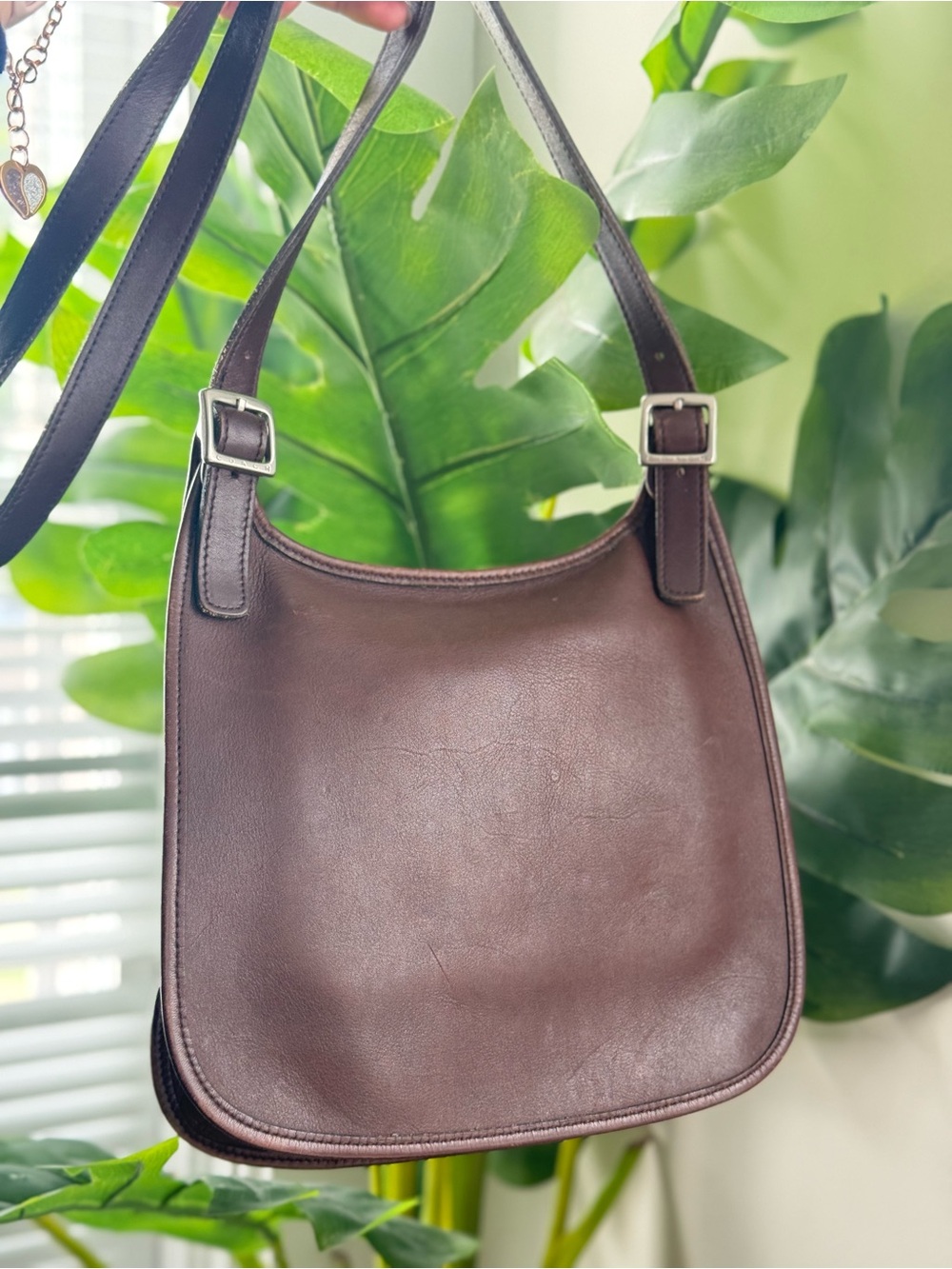 Coach Brown Leather Shoulder Bag with Adjustable Straps